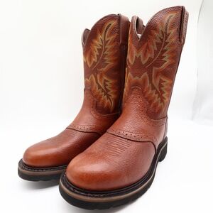 Standard Roping Box Size Justin Boots | Shoes | Justin Modern Stampede Work Boots Mens 85 D Tan ...
